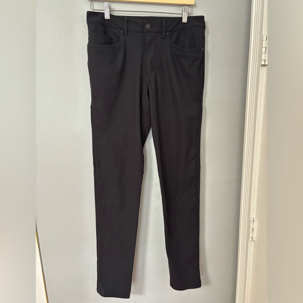Lululemon Mens ABC Slim-Fit 5 Pocket Pant Black Warpstreme - Picture 2 of 9